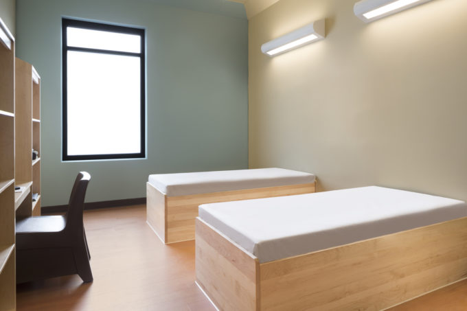 Behavioral health facility design: residents' room at UHS Medical Center