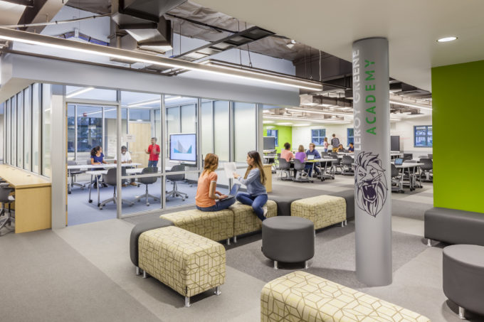 Innovative library seating makes it a flexible and usable space students can enjoy