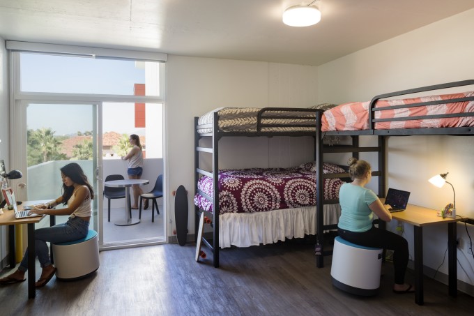 Interior student housing design San Diego State University’s Zura Hall 
