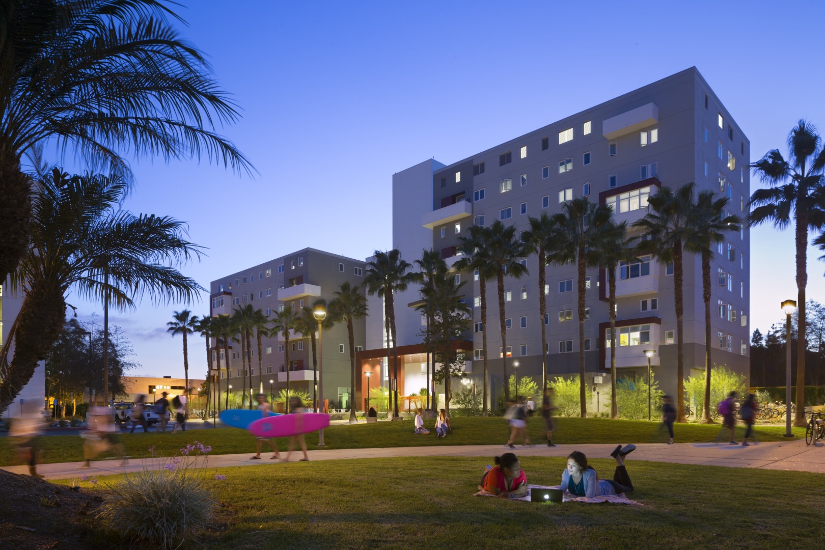 New student college building design at San Diego State University.