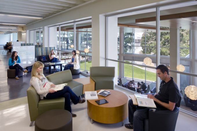 Commuter students become involved at San Francisco State University J. Paul Leonard Library.