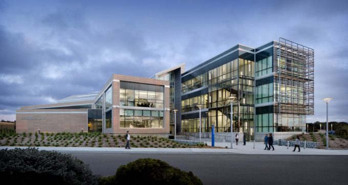 Sustainable architecture strategies were used to increase daylighting at the CSU Monterey Bay Joel and Dena Gambord Business and Information Technology Building.